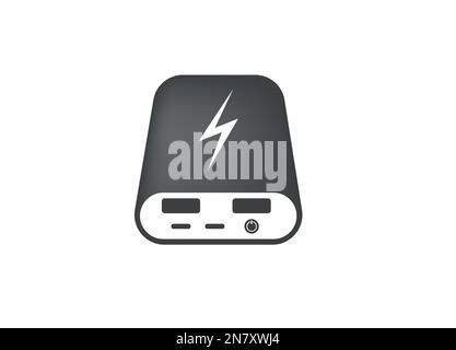 illustration vectorielle de l'icône du chargeur portable power bank sur fond blanc Illustration de Vecteur