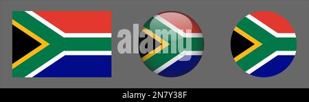 Afrique du Sud Flag Set collection Vector Illustration de Vecteur