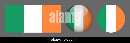 Collection Ireland Flag Set Vector Illustration de Vecteur