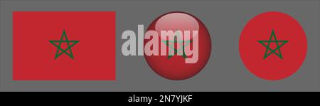 Collection Maroc Flag Set Vector Illustration de Vecteur