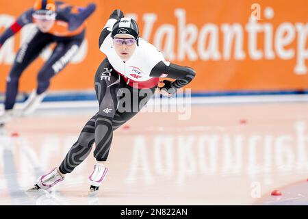 TOMASZOW MAZOWIECKI, POLOGNE - FÉVRIER 11: IGA Wojtasik de Pologne en compétition sur le groupe femmes B 1500m lors de la coupe du monde de patinage de vitesse 5 de l'UIP sur 11 février 2023 à Tomaszow Mazowiecki, Pologne (photo d'Andre Weening/Orange Pictures) Credit: Orange pics/BV Alay Live News Banque D'Images