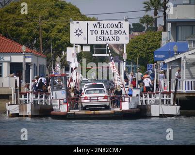 Balboa Island car Ferry 'Admiral' amarré à l'île de Balboa en mai 2015 Banque D'Images