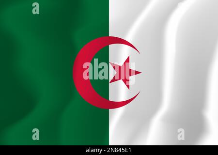 Algérie drapeau ondulé Illustration vecteur Illustration de Vecteur