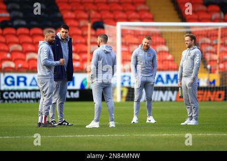 Dundee, Royaume-Uni. 11th févr. 2023. 11th février 2023 ; Tannadice Park, Dundee, Écosse : Scottish Premiership football, Dundee United versus Kilmarnock ; les joueurs de Kilmarnock inspectent le terrain avant le match Credit: Action plus Sports Images/Alay Live News Banque D'Images