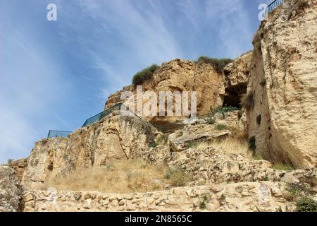 Grottes d'Iraq al-Amir, Jordanie Banque D'Images