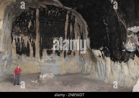 Grottes d'Iraq al-Amir, Jordanie Banque D'Images