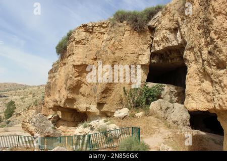 Grottes d'Iraq al-Amir, Jordanie Banque D'Images