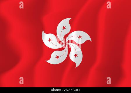 Hong Kong drapeau ondulé Illustration vecteur Illustration de Vecteur