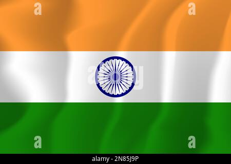 Inde drapeau ondulé Illustration Vector Illustration de Vecteur