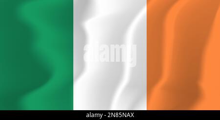 Irlande drapeau ondulé Illustration vecteur Illustration de Vecteur
