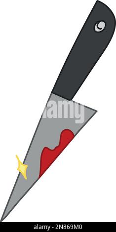 Couteau dans le sang, autocollants numériques pastel Goth, vecteur alternatif de Saint-Valentin EPS10 Illustration de Vecteur
