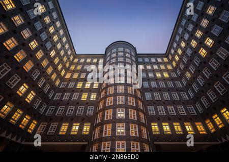 Cour du bâtiment Sprinkenhof - Hambourg, Allemagne Banque D'Images