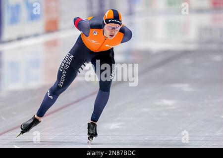 TOMASZOW MAZOWIECKI, POLOGNE - FÉVRIER 11: Marcel Bosker des pays-Bas en compétition pour le groupe Men A 5000m lors de la coupe du monde de patinage de vitesse de l'UIP 5 sur 11 février 2023 à Tomaszow Mazowiecki, Pologne (photo d'Andre Weening/Orange Pictures) crédit: Orange pics BV/Alay Live News Banque D'Images