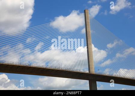 Close up of Centennial Bridge (ou Puente Centenario) sur le canal, au Panama. Banque D'Images