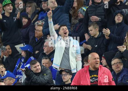 Leicester, Royaume-Uni. 11th févr. 2023. Les fans de Leicester City chantent pendant le match de Premier League Leicester City vs Tottenham Hotspur au King Power Stadium, Leicester, Royaume-Uni, 11th février 2023 (photo de Gareth Evans/News Images) Credit: News Images LTD/Alay Live News Banque D'Images