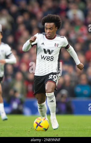 Londres, Royaume-Uni. 11th févr. 2023. Willian de Fulham lors du match de la Premier League entre Fulham et Nottingham Forest à Craven Cottage, Londres, Angleterre, le 11 février 2023. Photo de Salvio Calabre. Utilisation éditoriale uniquement, licence requise pour une utilisation commerciale. Aucune utilisation dans les Paris, les jeux ou les publications d'un seul club/ligue/joueur. Crédit : UK Sports pics Ltd/Alay Live News Banque D'Images