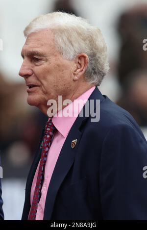 Londres, Royaume-Uni. 11th févr. 2023. Sir Trevor Brooking ex West Ham United lors du match de football de la première ligue anglaise entre West Ham United contre Chelsea au stade de Londres, Londres, le 11th février 2023 crédit: Action Foto Sport/Alay Live News Banque D'Images