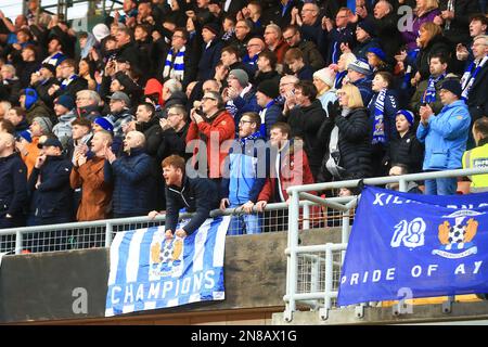 Dundee, Royaume-Uni. 11th févr. 2023. 11th février 2023 ; Tannadice Park, Dundee, Écosse : Scottish Premiership football, Dundee United versus Kilmarnock ; les fans de Kilmarnock célèbrent le crédit : action plus Sports Images/Alay Live News Banque D'Images