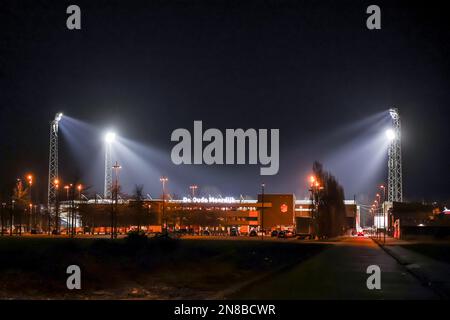 EMMEN, PAYS-BAS - FÉVRIER 11: Vue générale du stade avant le match néerlandais entre le FC Emmen et Fortuna Sittard au Stadion Oude Meerdijk sur 11 février 2023 à Emmen, pays-Bas (photo de Pieter van der Woude/ Orange Pictures) crédit: Orange pics BV/Alay Live News Banque D'Images