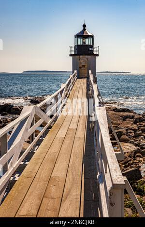 Phare de Marshall point à Port Clyde, Maine Banque D'Images