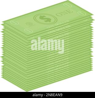 illustration vectorielle d'une pile de billets en dollars Illustration de Vecteur