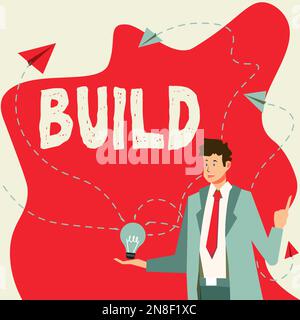 Création d'affichage conceptuel. La photo conceptuelle construire quelque chose en mettant le matériel ensemble sur une période de temps Banque D'Images