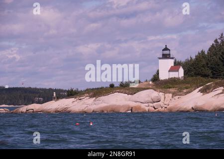 Phare de Vintage Park Island dans la baie Penobscot du Maine Banque D'Images