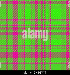 Vérification du vecteur tartan. Tissu écossais. Texture sans couture de l'arrière-plan de motif dans les couleurs vert et rose. Illustration de Vecteur