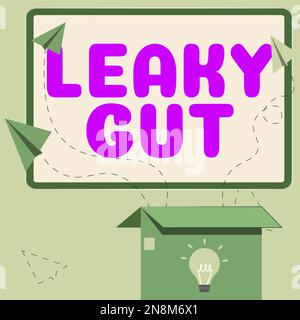 Fuite de texte d'écriture manuscrite Les affaires présentent Une condition dans laquelle la doublure de l'intestin grêle est endommagée Banque D'Images