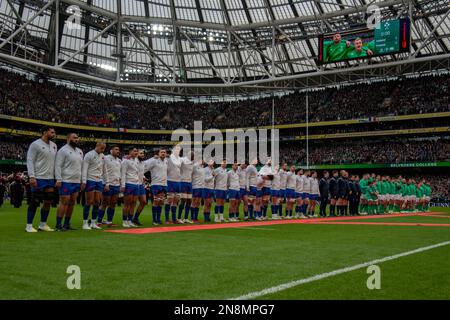 Dublin, Irlande. 12th févr. 2023. Une vue générale du stade Aviva pendant le match de la coupe Guinness six Nations Round 2 entre l'Irlande et la France au stade Aviva de Dublin, Irlande sur 11 février 2023 (photo d'Andrew SURMA/ Credit: SIPA USA/Alay Live News Banque D'Images