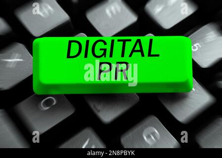 Signe d'écriture manuelle Pr. Numérique vue d'ensemble de l'entreprise stratégie de marketing utilisée pour augmenter leur présence en ligne Banque D'Images