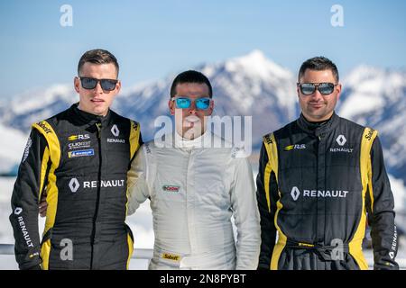 DUFAS Bryan (FR), RX EVOLUTION, portrait DUFAS Dylan (FR), RX EVOLUTION, portrait PRAT Jeremy (FR), RX EVOLUTION, portrait pendant le 2023 Clio Ice Trophée 2023 - GSeries G3 sur le circuit Andorre - pas de la Casa, on 11 février 2023 à Encamp, Andorre - image Damien Doumergue / DPPI crédit: DPPI Media / Alay Live News Banque D'Images