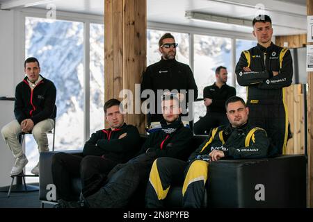 PRAT Jeremy (FR), RX EVOLUTION, portrait DUFAS Bryan (FR), RX EVOLUTION, portrait OTERO Antonio (ES), DRIVELAND / PUZZLE MOTORSPORT, portrait pendant le 2023 Clio Ice Trophée 2023 - GSeries G3 sur le circuit Andorre - pas de la Casa, on 11 février 2023 à Encamp, Andorre - image Damien Doumergue / DPPI crédit: DPPI Media / Alay Live News Banque D'Images