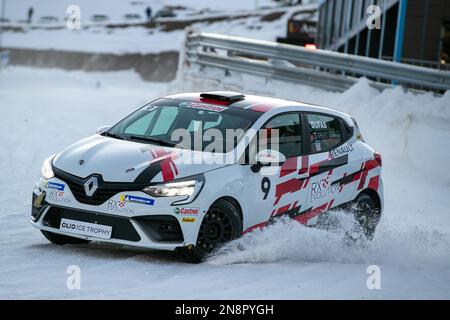 09A Jeremy PRAT (FR), RX EVOLUTION, action 09b Bryan DUFAS (FR), RX EVOLUTION, action pendant le 2023 Clio Ice Trophée 2023 - GSeries G3 sur le circuit Andorre - pas de la Casa, on 11 février 2023 à Encamp, Andorre - photo Damien Doumergue / DPPI crédit: DPPI Media/Alamy Live News Banque D'Images