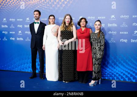 Séville. Espagne. 20230211, Pilar Palomero, Angela Cervantes, Celia Quilez assiste aux Prix Goya 37th - tapis rouge à Fibes - Conférence et exposition sur 11 février 2023 à Séville, Espagne Banque D'Images