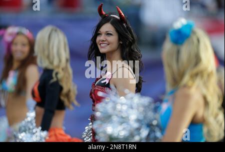 New England Patriots cheerleaders dressed in Halloween costumes dance in  the second quarter of the game against the Los Angeles Chargers at Gillette  Stadium in Foxborough, Massachusetts on October 29, 2017. The