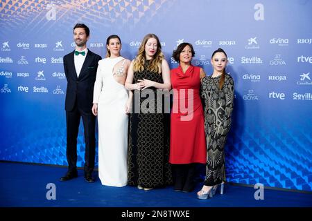 11 février 2023, Séville, Andalousie, Espagne: Pilar Palomero, Angela Cervantes, Celia Quilez assiste aux Prix Goya 37th - tapis rouge à Fibes - Conférence et exposition sur 11 février 2023 à Séville, Espagne (Credit image: © Jack Abuin/ZUMA Press Wire) USAGE ÉDITORIAL SEULEMENT! Non destiné À un usage commercial ! Banque D'Images