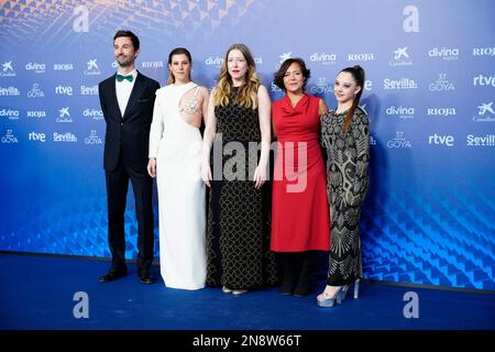 11 février 2023, Séville, Andalousie, Espagne: Pilar Palomero, Angela Cervantes, Celia Quilez assiste aux Prix Goya 37th - tapis rouge à Fibes - Conférence et exposition sur 11 février 2023 à Séville, Espagne (Credit image: © Jack Abuin/ZUMA Press Wire) USAGE ÉDITORIAL SEULEMENT! Non destiné À un usage commercial ! Banque D'Images