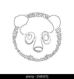 Dessin continu de lignes courbes de beau panda art abstrait Illustration vectorielle modifiable à une seule ligne d'un adorable panda pour logo Illustration de Vecteur