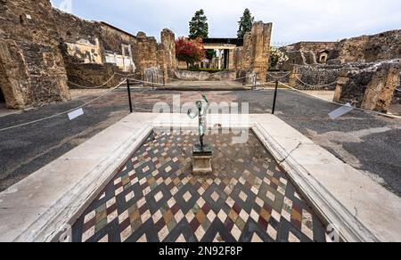 Atrium de la Maison de Faun dans l'ancienne ville romaine de Pompéi Banque D'Images