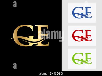 Lettre initiale du monogramme logo GE. Modèle de logotype GE Illustration de Vecteur
