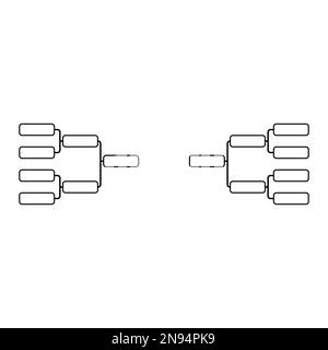 Ensemble de Bracket sport Tournament, signe d'événement d'élimination vide, illustration du vecteur de match de jeu . Illustration de Vecteur