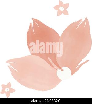 Fleur d'aquarelle minimale vectorielle. Pivoines roses peintes sur fond transparent. Élément de conception pour l'invitation de mariage Illustration de Vecteur