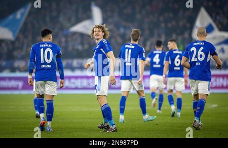 Gelsenkirchen, Allemagne. 10th févr. 2023. Alex Kral (S04) FC Schalke 04 - VfL Wolfsburg Bundesliga 10.02.2023 Copyright (nur für journalistische Zwec Banque D'Images