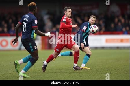 Dion Conroy de Crawley Town pendant le match de la Ligue EFL deux entre Crawley Town et Crewe Alexandra au stade Broadfield de Crawley. 11th février 2023 Banque D'Images