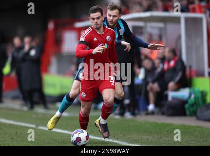 Dion Conroy de Crawley Town pendant le match de la Ligue EFL deux entre Crawley Town et Crewe Alexandra au stade Broadfield de Crawley. 11th février 2023 Banque D'Images