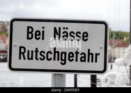 Panneau à Flensburg, Allemagne - panneau à Flensburg, Allemagne Banque D'Images