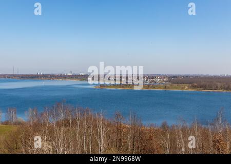 Lac Cospuden Leipzig, neuseenland Banque D'Images