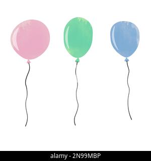 ensemble de bulles d'aquarelle isolées sur l'illustration vectorielle blanche Banque D'Images