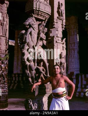 Vaishanavitee dans le temple de Varadharaja Perumal à kancheepuram, Tamil Nadu, Inde, Asie Banque D'Images